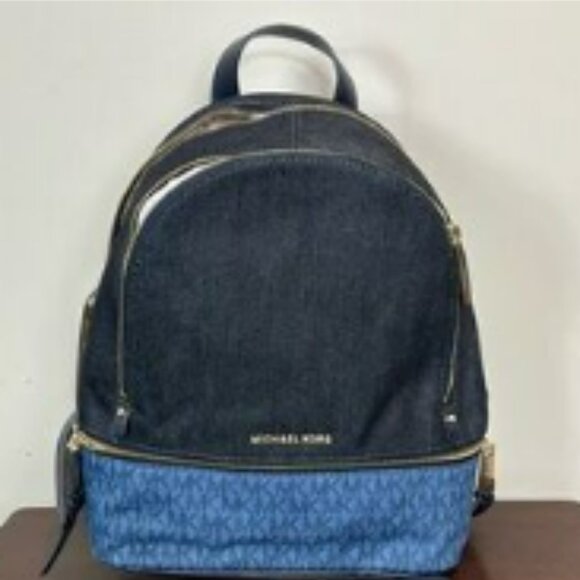 MICHAEL Michael Kors Rhea Signature Denim Backpack - Picture 3 of 7